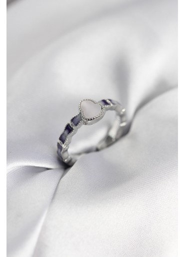 Erb Gümüş Renk Mineli Su Kabağı Model Kadın Yüzük