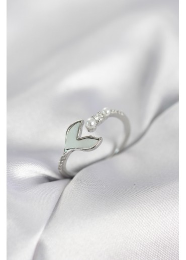 Erb Gümüş Renk Balık Kuyruğu Model Kadın Yüzük