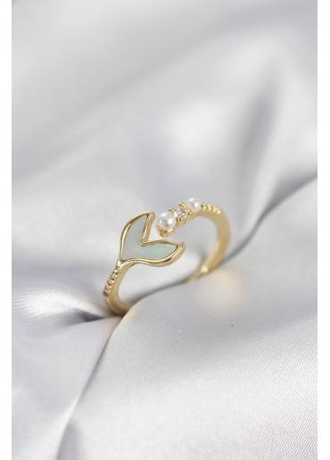 Erb Gold Renk Balık Kuyruğu Model Kadın Yüzük