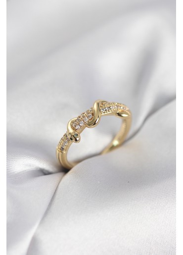 Erb Gold Renk Zirkon Taşlı Sarmal Yılan Model Kadın Yüzük