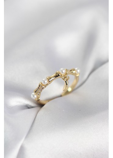 Erb Gold Renk Sallantılı Kemik Model Kadın Yüzük