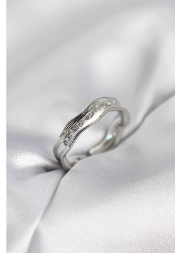 Erb Gümüş Renk Su Damlası Model Zirkon Taşlı Kadın Yüzük