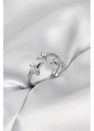 Erb Minimal Kutup Yıldızı Model Gümüş Renk Kadın Yüzük