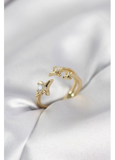 Erb Minimal Kutup Yıldızı Model Gold Renk Kadın Yüzük