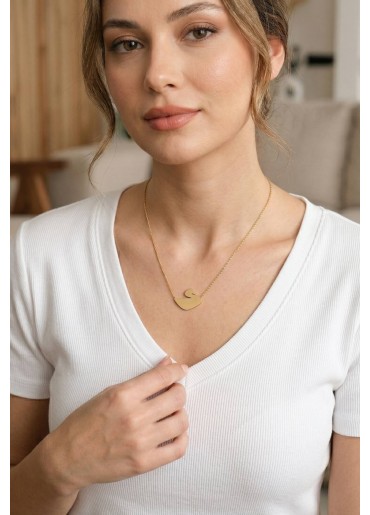 Erb 316L Çelik Gold Renk Zincir Kuğu Model Kadın Kolye