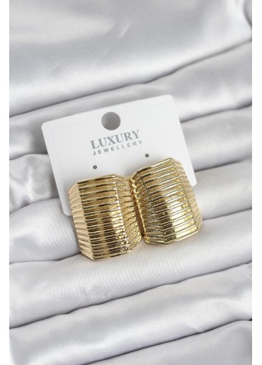 Erb Gold Renk Pirinç Vintage Esintili Statement Küpe