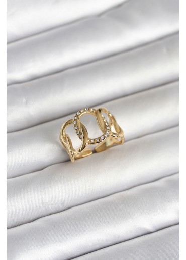 Erb 316L Çelik Gold Renk Samanyolu Model Kadın Yüzük