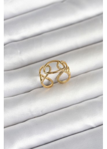 Erb 316L Çelik Gold Renk Zincir Model Kadın Yüzük