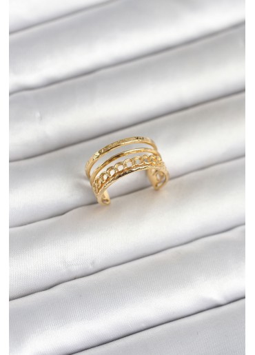 Erb 316L Çelik Gold Renk Zincirli Vintage Model Kadın Yüzük