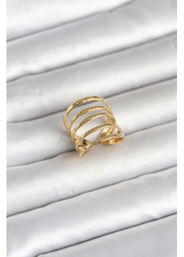 Erb 316L Çelik Gold Renk Sıralı Model Kadın Yüzük