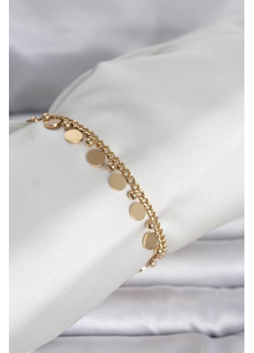 Erb 316L Çelik Gold Renk Pullu Model Kadın Bileklik