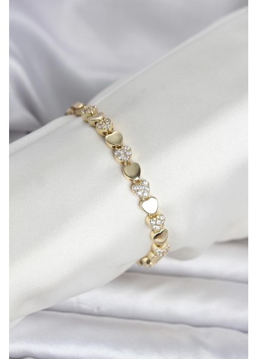 Erb Pirinç Gold Renk Kalpli Model Kadın Bileklik