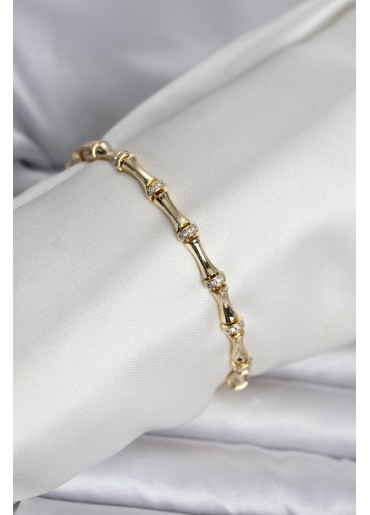 Erb Pirinç Gold Renk Kemik Model Kadın Bileklik