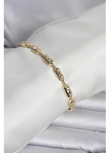 Erb Pirinç Gold Renk Kutup Yıldızı İşleme Kadın Bileklik