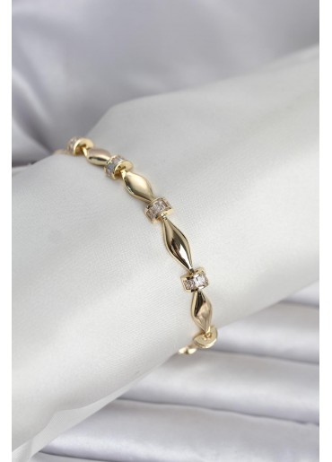 Erb Pirinç Gold Renk Sütun Model Kadın Bileklik