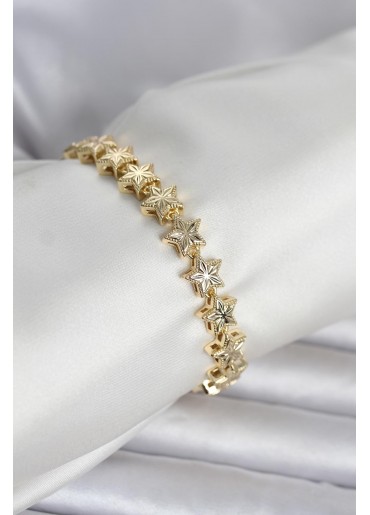 Erb Pirinç Gold Renk Yıldız Model Kadın Bileklik