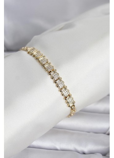 Erb Xuping Model Zirkon Taşlı Gold Renk Kadın Bileklik