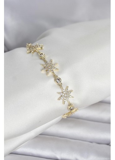 Erb Pirinç Gold Renk Kutup Yıldızı Model Kadın Bileklik