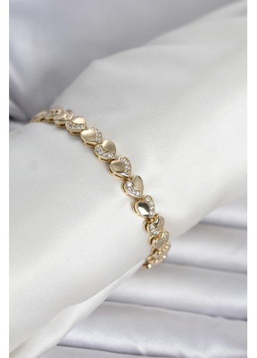 Erb Xuping Kalp Model Gold Renk Kadın Bileklik