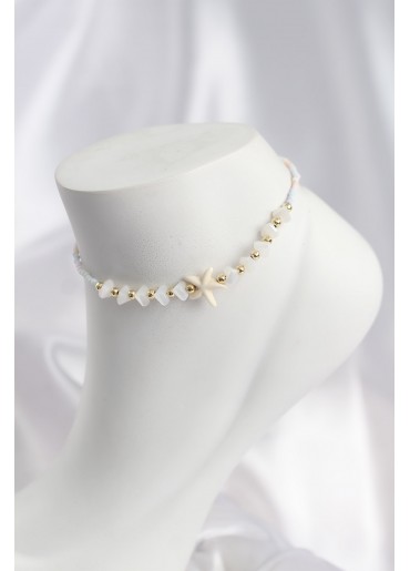 Erb Beyaz Ve Karışık Renk Deniz Yıldızı Motifli Halhal