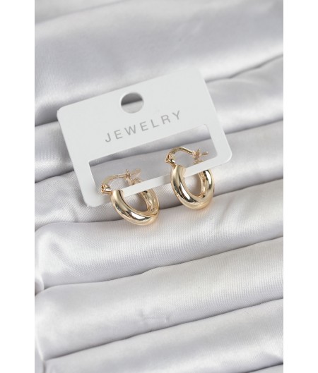 Erb Gold Renk Pirinç Halka 15 Mm Kadın Küpe