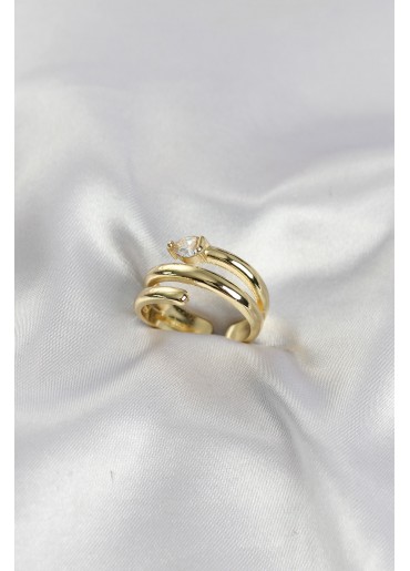 Erb Pirinç Gold Renk Sarmal Yılan Model Kadın Yüzük