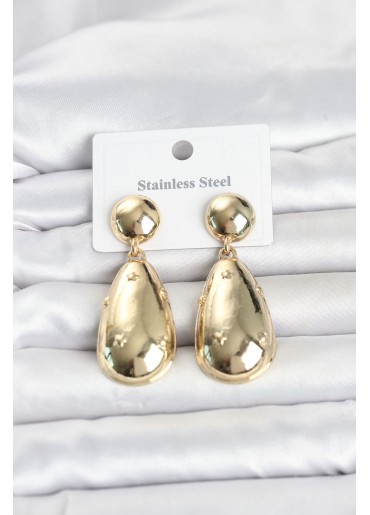 Erb 316L Çelik Gold Renk Damla Model Kadın Küpe
