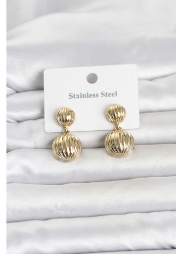 Erb 316L Çelik Gold Renk Vintage Model Kadın Küpe