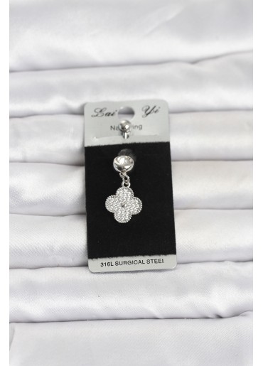 Erb 316L Cerrahi Çelik Sallantılı Yonca Model Göbek Piercing