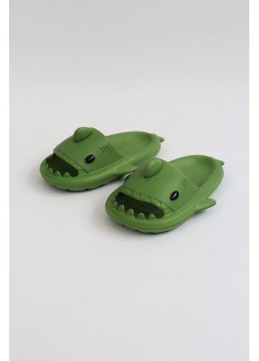  WG500 Köpekbalığı Haki Unisex Tam Ortopedik Terlik Shark Slides 