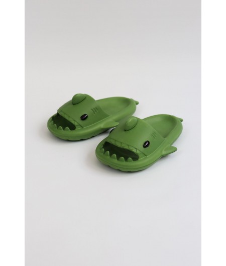  WG500 Köpekbalığı Haki Unisex Tam Ortopedik Terlik Shark Slides 