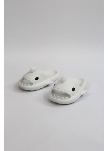  WG500 Köpekbalığı Beyaz Unisex Tam Ortopedik Terlik Shark Slides Cocuk