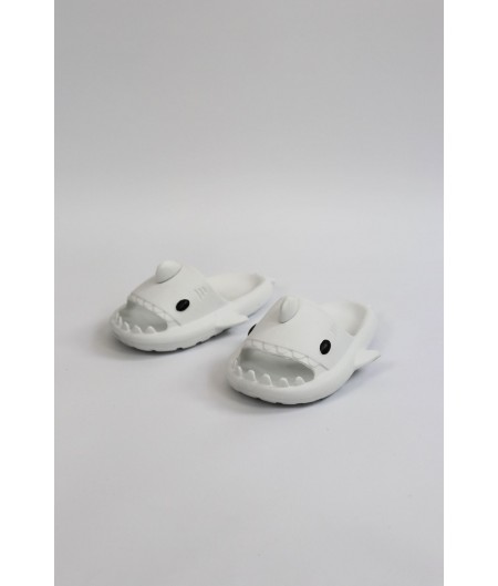  WG500 Köpekbalığı Beyaz Unisex Tam Ortopedik Terlik Shark Slides Cocuk