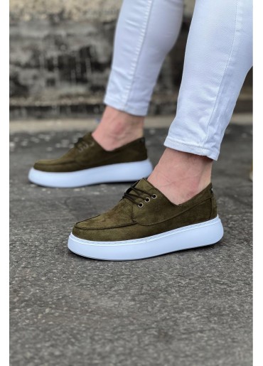 WG508 Haki Süet Ortopedik Taban Erkek Casual Ayakkabı