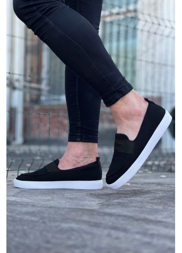 WG061 Siyah Triko Babet Erkek Casual Ayakkabı