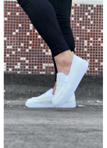 WG061 Beyaz Triko Babet Erkek Casual Ayakkabı