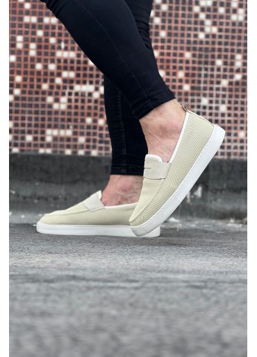 WG061 Bej Triko Babet Erkek Casual Ayakkabı