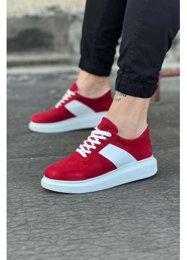 WG011 Kırmızı Süet Erkek Casual Ayakkabı