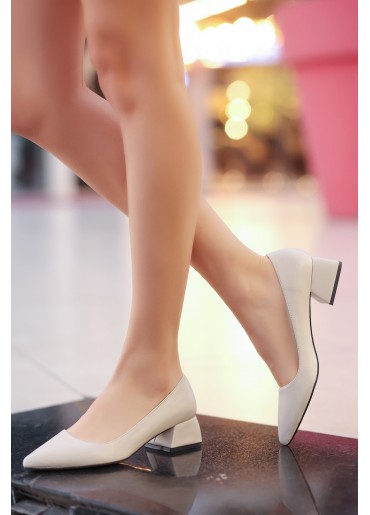 Xian Bej Cilt Topuklu Ayakkabı