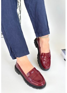 Narli Bordo Rugan Oxford Ayakkabı