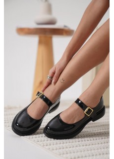 Yoko Siyah Rugan Oxford Ayakkabı