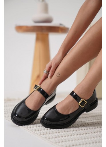 Yoko Siyah Rugan Oxford Ayakkabı