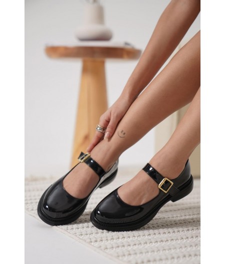 Yoko Siyah Rugan Oxford Ayakkabı