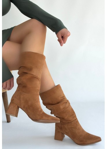 Titen Taba Süet Körüklü Çizme