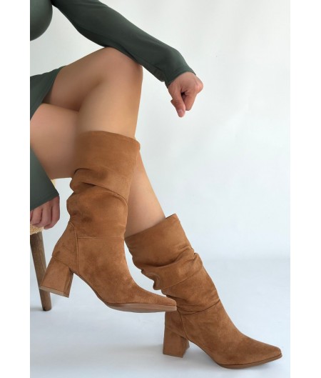 Titen Taba Süet Körüklü Çizme