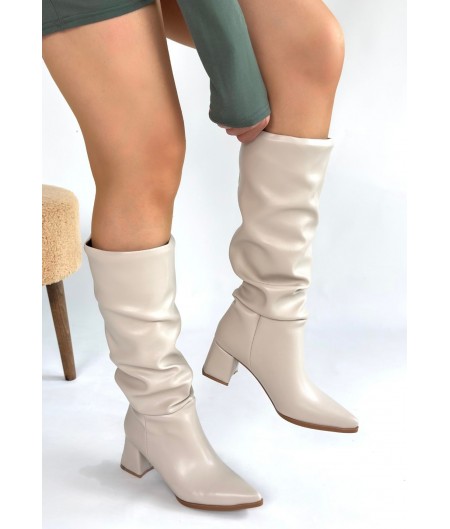 Pitay Ten Cilt Topuklu Çizme Pitay Ten Cilt Topuklu Çizme