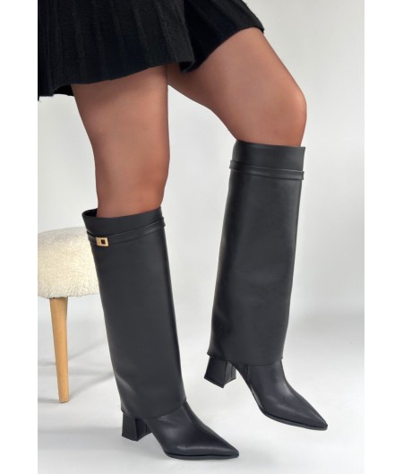 Jike Siyah Cilt Tak Çıkar Çizme Jike Siyah Cilt Tak Çıkar Çizme