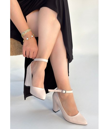 Rity Bej Cilt Topuklu Ayakkabı Rity Bej Cilt Topuklu Ayakkabı