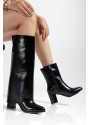 Wila Siyah Parlak Topuklu Tak Çıkar Çizme