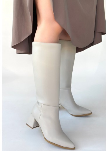 Roksa Ten Cilt Topuklu Çizme